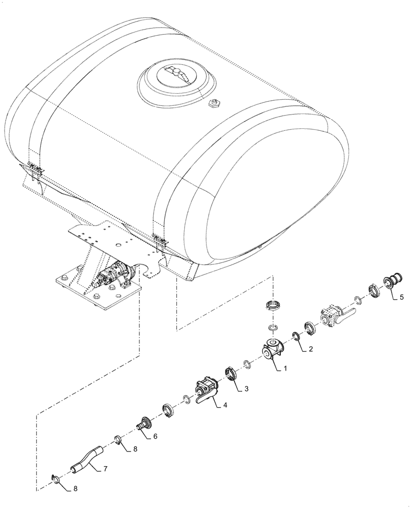 Схема запчастей Case IH 2150 - (63.110.AB[07]) - LIQUID FERTILIZER TANK VALVE (63) - CHEMICAL APPLICATORS