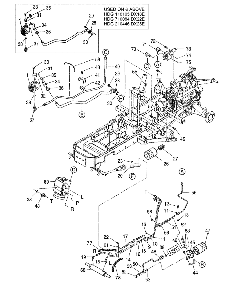 Схема запчастей Case IH DX25E - (07.04) - HYDRAULIC PUMP & PIPING (07) - HYDRAULIC SYSTEM