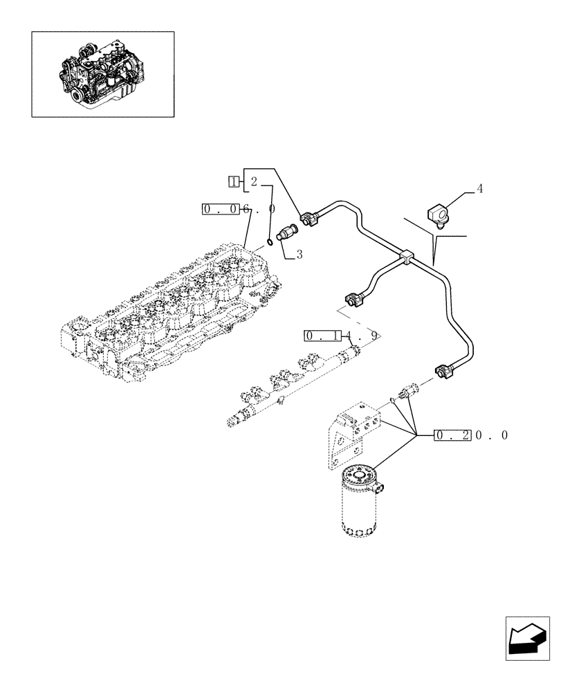 Схема запчастей Case IH F4HE9684D J102 - (0.20.4[01]) - INJECTION EQUIPMENT - PIPING (504116744) 