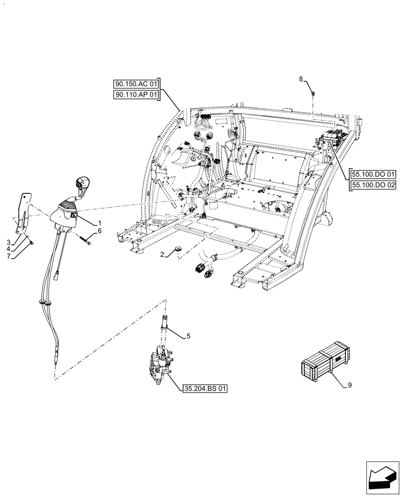 Схема запчастей Case IH FARMALL 110A - (88.100.55[08]) - VAR - 718173, 718180, 439152, 439153 - DIA KIT, MID MOUNT VALVE KIT, LOADER (88) - ACCESSORIES