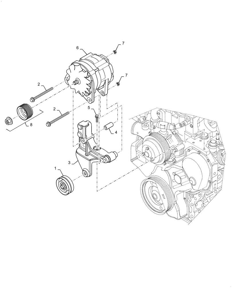 Схема запчастей Case IH FARMALL 50A - (10.414.AO) - ALTERNATOR (10) - ENGINE