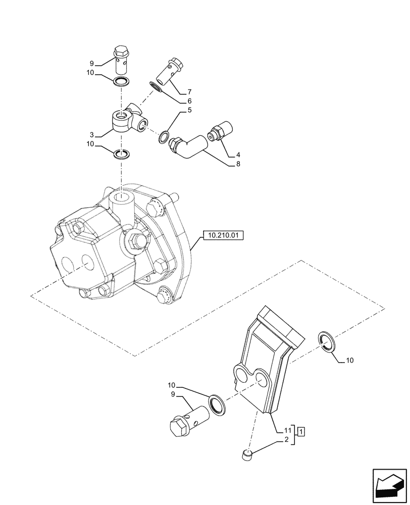 Схема запчастей Case IH F3BFE613C A006 - (10.216.03) - FUEL LINES & RELATED PARTS (504078280 - 504055384) (10) - ENGINE