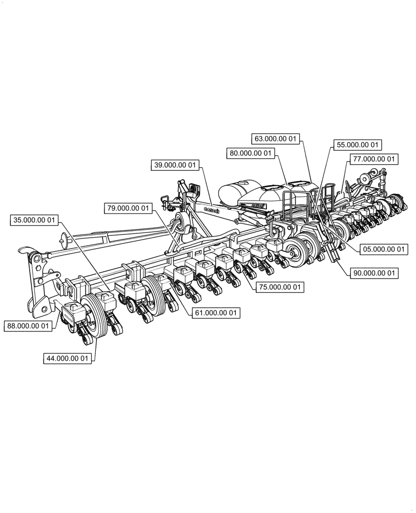 Схема запчастей Case IH 1255 - (00.000.00) - PICTORIAL INDEX - MAIN SECTIONS (00) - GENERAL & PICTORIAL INDEX