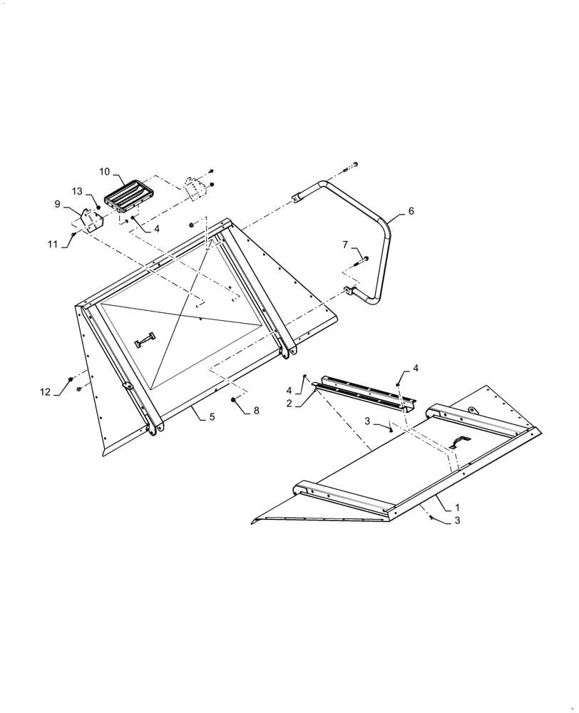 Схема запчастей Case IH 5088 - (80.150.BF[03]) - VAR - 425470, 722511 - GRAIN TANK COVER, EXTENSION (80) - CROP STORAGE/UNLOADING