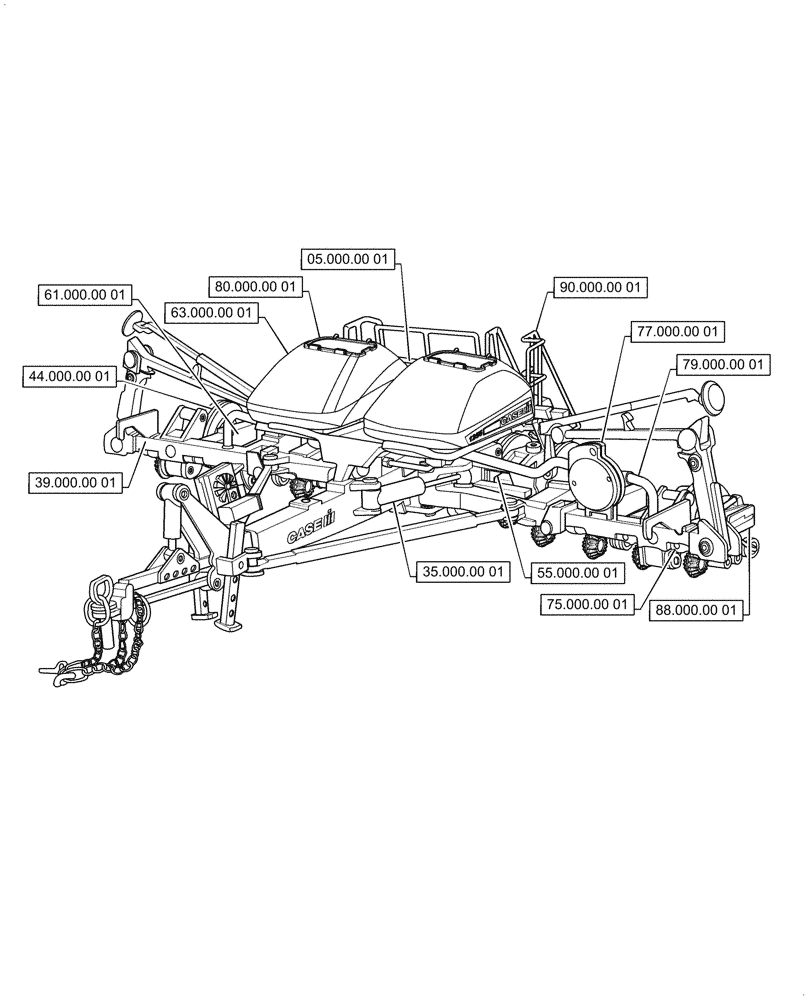 Схема запчастей Case IH 1255 - (00.000.00) - PICTORIAL INDEX - MAIN SECTIONS (00) - GENERAL & PICTORIAL INDEX