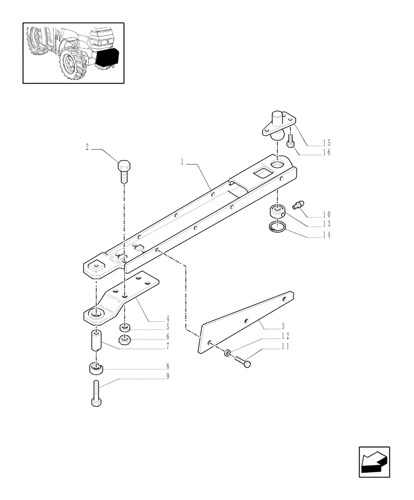 Схема запчастей Case IH JX1075N - (1.21.1/02[02]) - 4WD FRONT AXLE SUPPORT (03) - TRANSMISSION