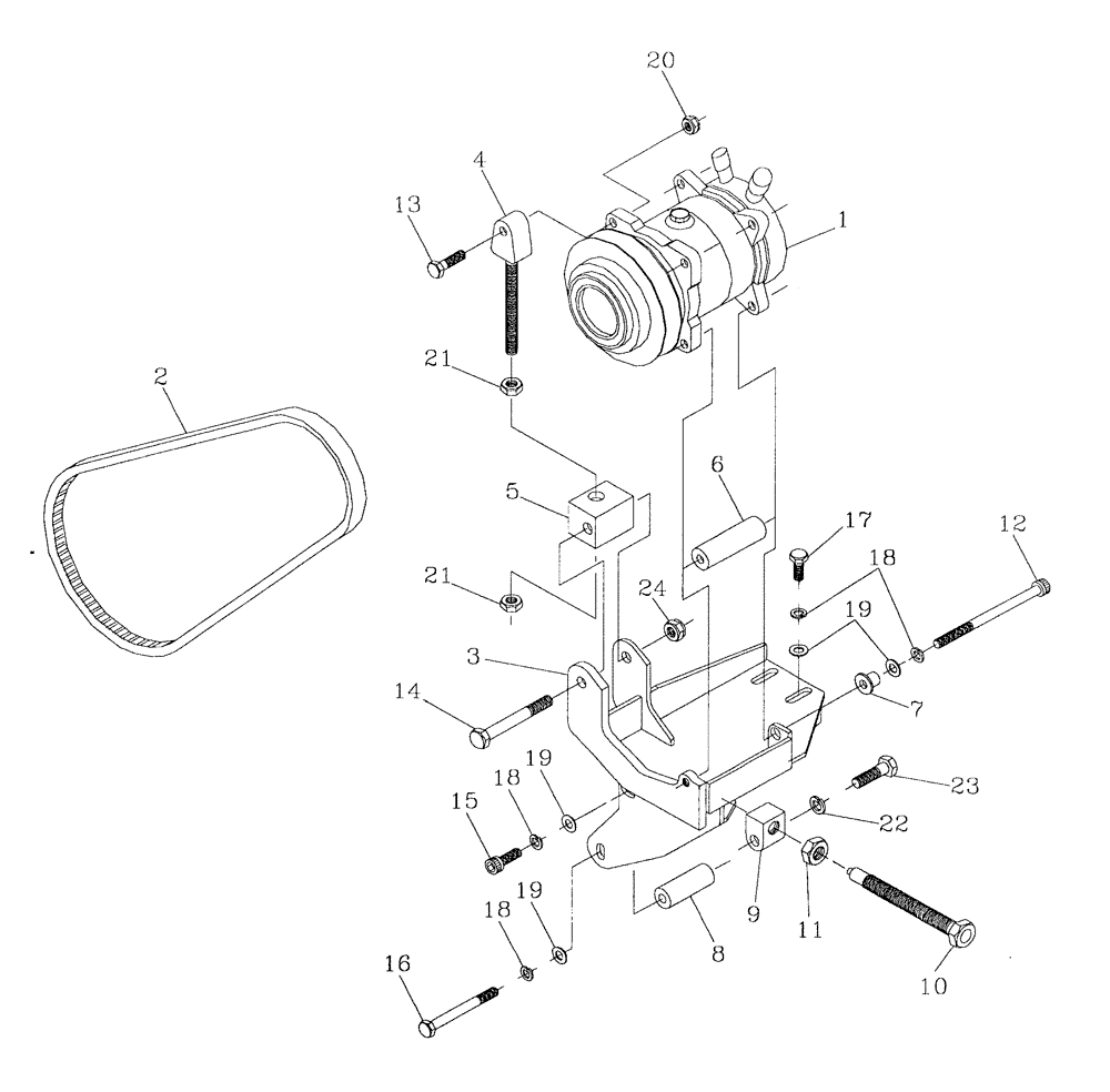 Схема запчастей Case IH 7700 - (A13[03]) - AIR CONDITIONER COMPRESSOR/ MOUNT/ BELT {108} Mainframe & Functioning Components