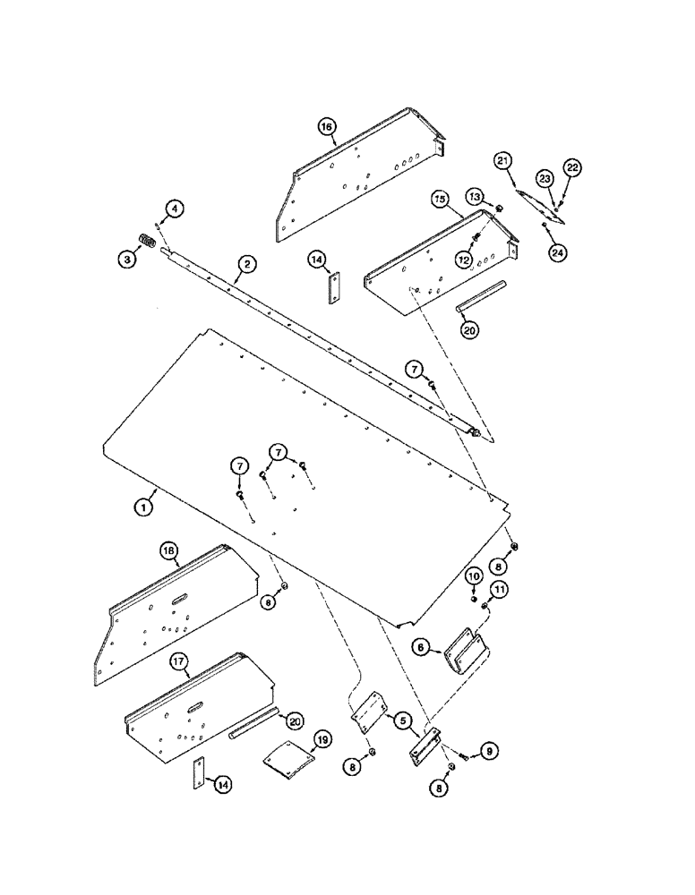 Схема запчастей Case IH 2388 - (05-25) - AXLE, STEERING - SHIELD (11) - TRACKS/STEERING