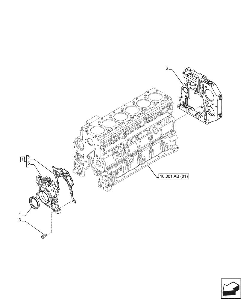 Схема запчастей Case IH F4DFE6132 A002 - (10.102.AK) - CRANKCASE, COVER (10) - ENGINE