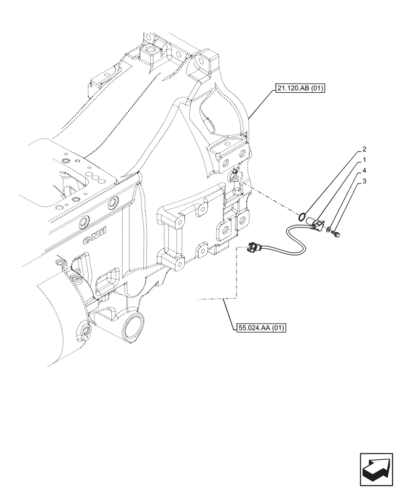 Схема запчастей Case IH PUMA 220 - (55.020.AB[11]) - VAR - 391137, 337426, 337428, 337429, 337430, 337431, 337432, 758017, 758018, 758019, 758020, 758021, 759052 - TRANSMISSION, SPEED SENSOR (55) - ELECTRICAL SYSTEMS