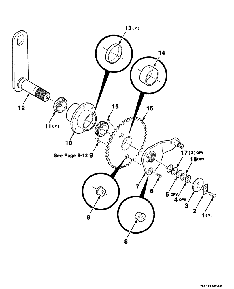 Схема запчастей Case IH 8576 - (02-032) - SHAFT AND SPROCKET ASSEMBLY Driveline