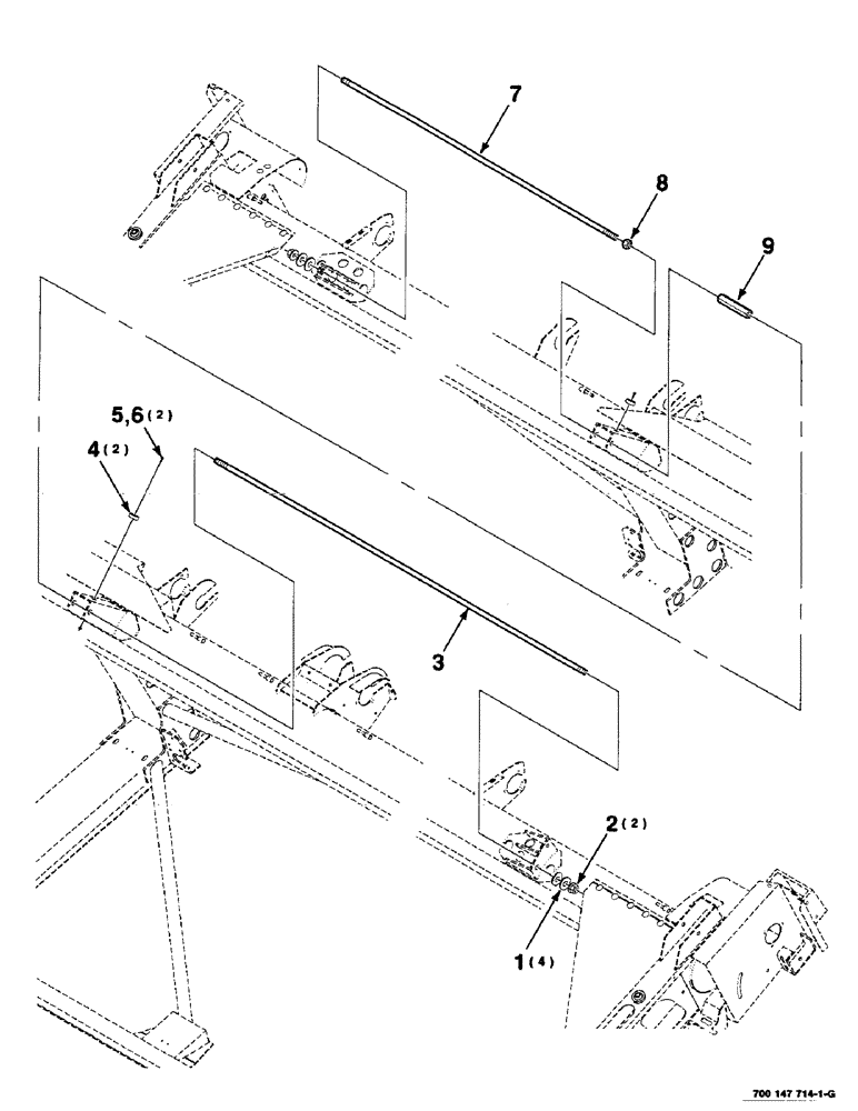 Схема запчастей Case IH 425 - (7-04) - TRUSS ROD ASSEMBLY, 30 FOOT ONLY (58) - ATTACHMENTS/HEADERS