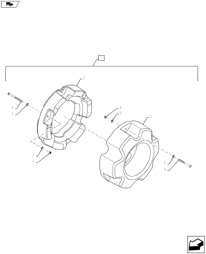 Схема запчастей Case IH STEIGER 500 - (37.140.01) - WHEEL WEIGHTS - 500 & 1000 LBS. (37) - HITCHES, DRAWBARS & IMPLEMENT COUPLINGS