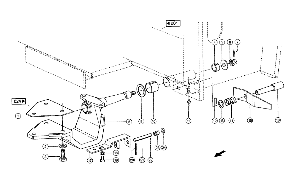 Схема запчастей Case IH 684 - (0007) - ROCKER ARM (58) - ATTACHMENTS/HEADERS