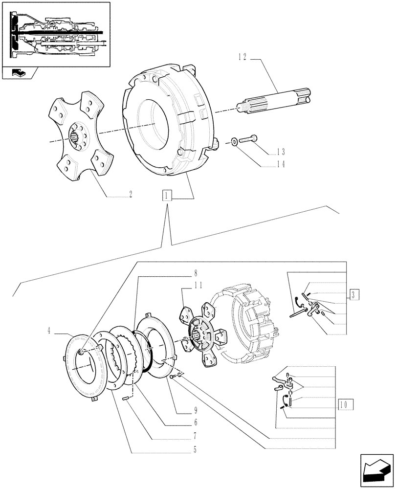 Схема запчастей Case IH FARMALL 95C - (1.25.0[02]) - CLUTCH (03) - TRANSMISSION