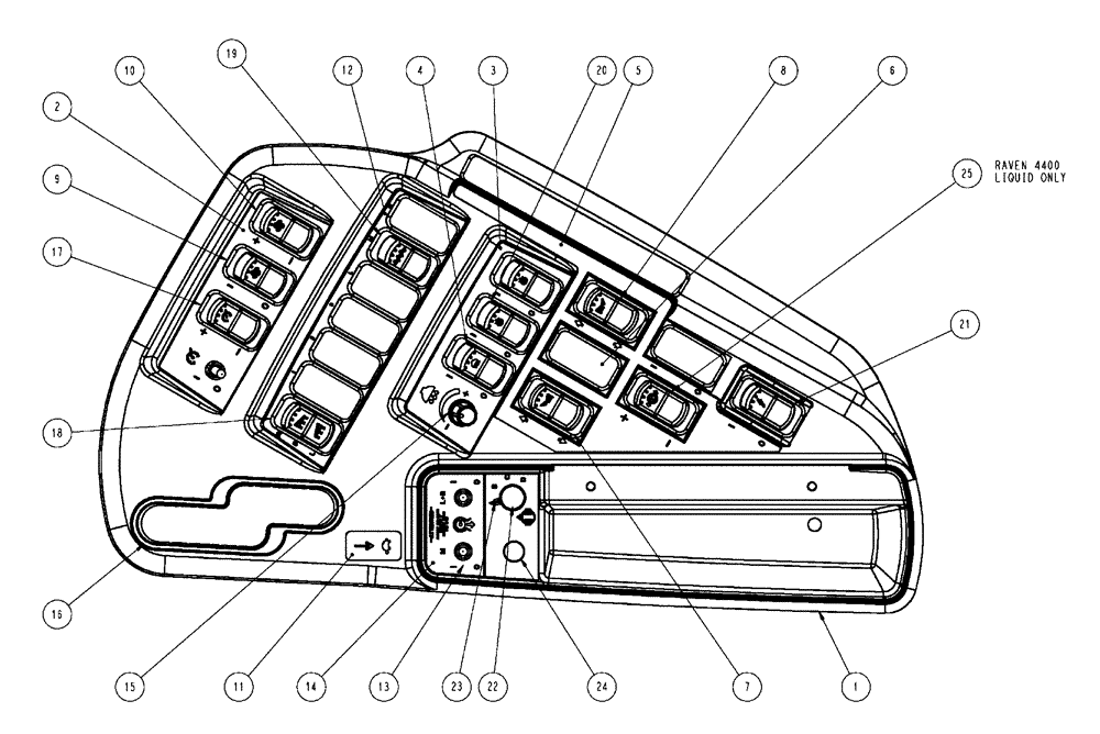 Схема запчастей Case IH FLX810 - (13-001) - FLEX-AIR® CONTROL PANEL - 4600 RAVEN (06) - ELECTRICAL