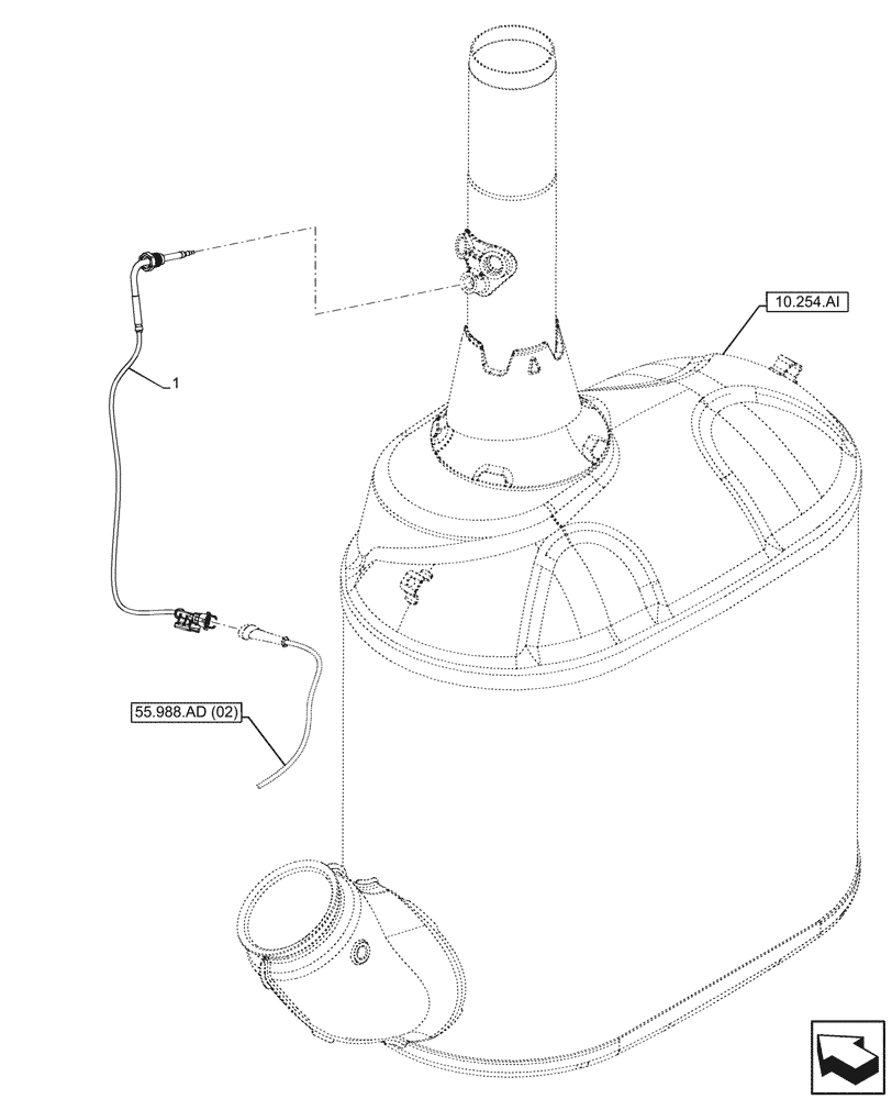 Схема запчастей Case IH PUMA 185 - (55.988.AB[04]) - VAR - 391130, 758000 - MUFFLER, TEMPERATURE, SENSOR (55) - ELECTRICAL SYSTEMS
