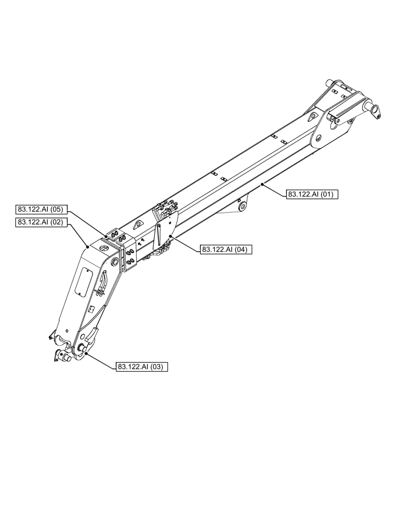 Схема запчастей Case IH FARMLIFT 635 - (83.000.00) - SECTION INDEX - TELESCOPIC ARM (83) - TELESCOPIC SINGLE ARM