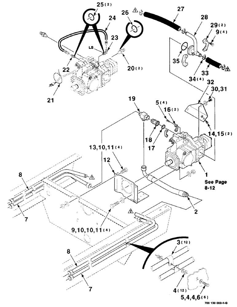 Схема запчастей Case IH 8850 - (08-10) - HEADER DRIVE HYDRAULIC ASSEMBLY, REAR (08) - HYDRAULICS