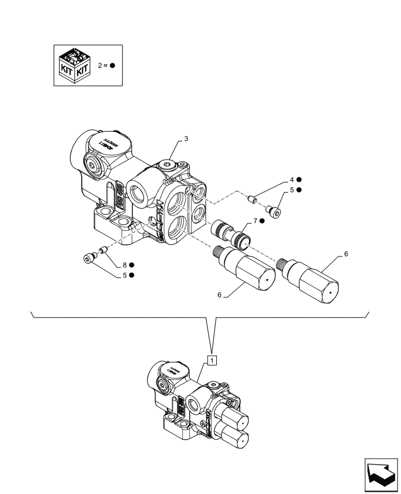 Схема запчастей Case IH MAXXUM 135 - (35.100.AZ[02]) - VAR - 391223, 758538 - PRIORITY VALVE, COMPONENTS (35) - HYDRAULIC SYSTEMS