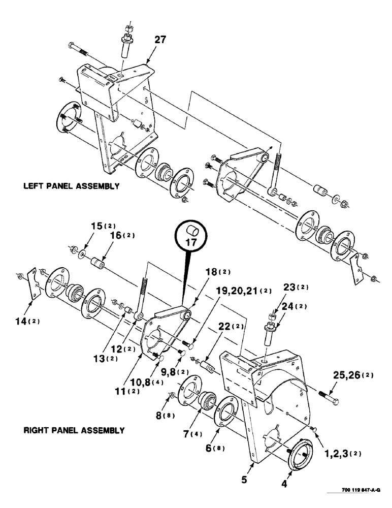 Схема запчастей Case IH 8840 - (5-14) - HAY CONDITIONER PANEL ASSEMBLIES (LEFT AND RIGHT), (S.N. CFH0032001 THRU CFH0032226) (58) - ATTACHMENTS/HEADERS