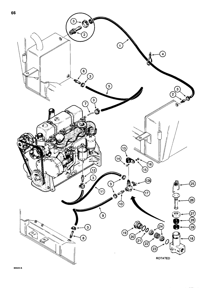 Схема запчастей Case IH 1835 - (066) - FUEL LINES, DIESEL MODELS (03) - FUEL SYSTEM