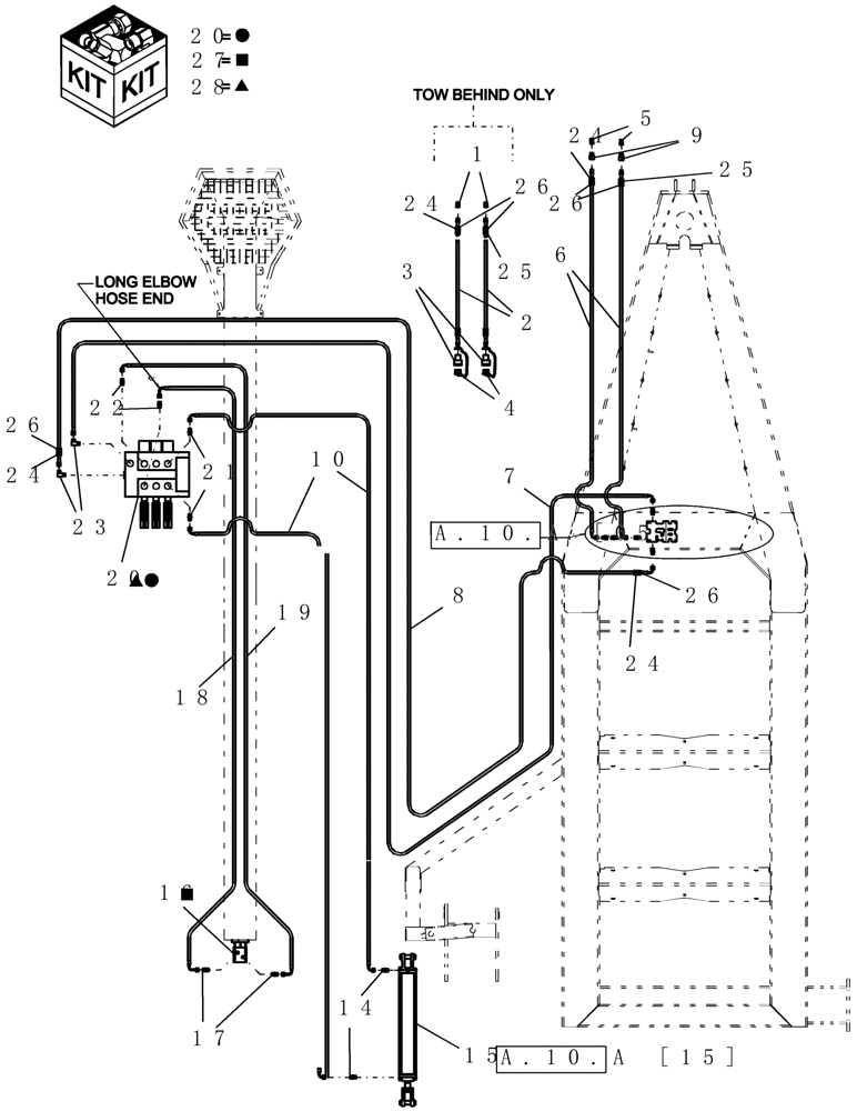 Схема запчастей Case IH ADX3430 - (A.10.A[08]) - HYDRAULICS - AUGER (BEFORE 05/2004) A - Distribution Systems