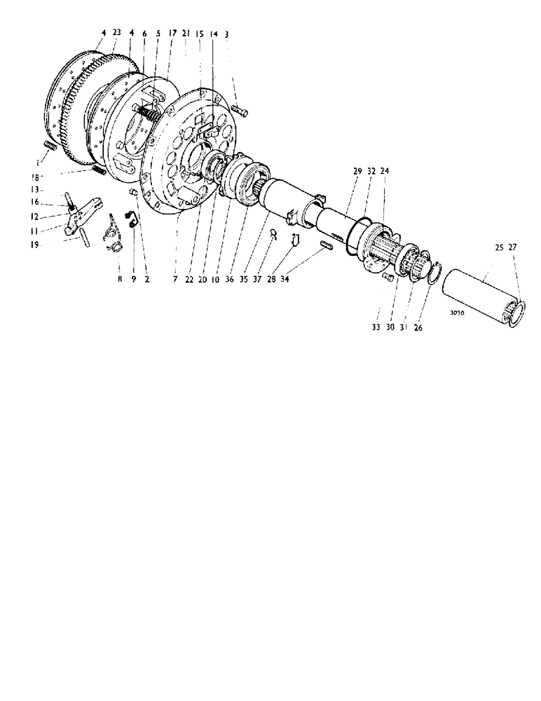 Схема запчастей Case IH 880B - (024) - TWIN-PLATE CLUTCH, 880/B AND 880/M MODELS, OPTIONAL EQUIPMENT (03.1) - CLUTCH