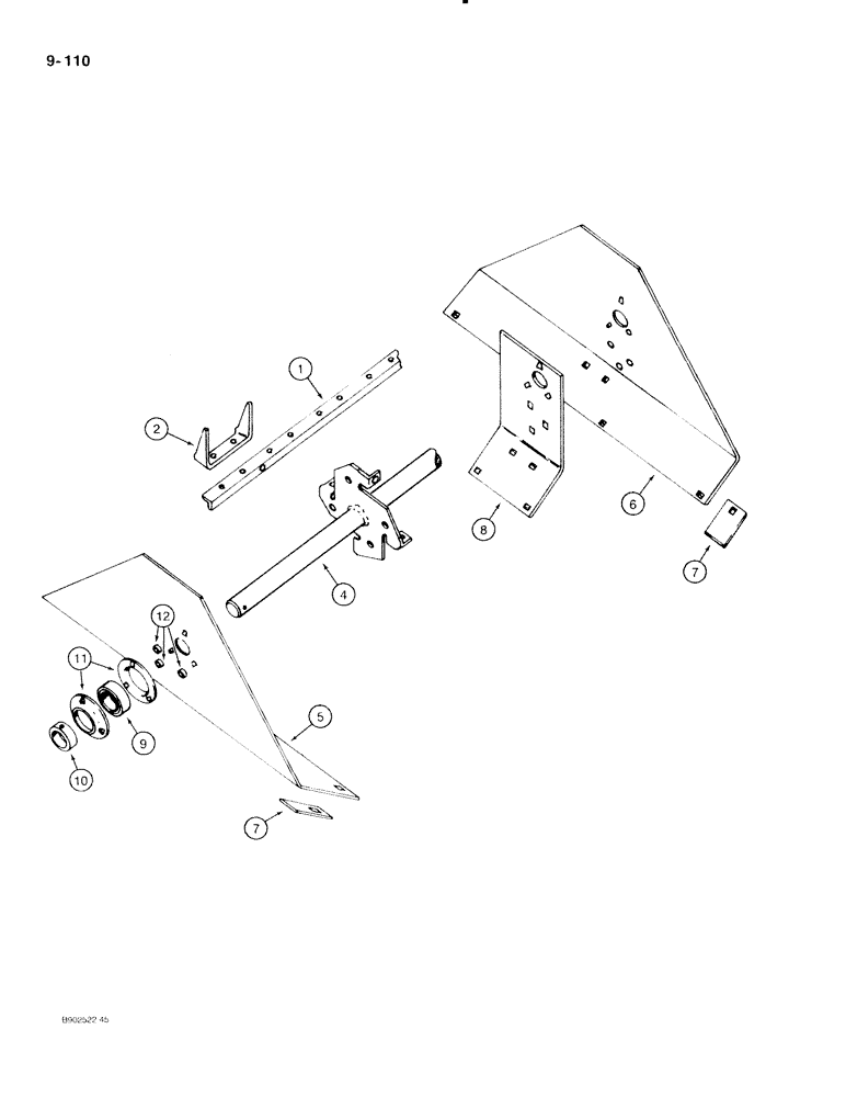 Схема запчастей Case IH 530 - (9-110) - UPPER BEATER AND MOUNTING, MODEL 530 ONLY (09) - CHASSIS/ATTACHMENTS