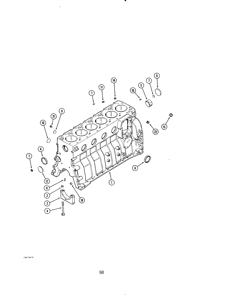 Схема запчастей Case IH 6590TA - (098) - CYLINDER BLOCK, 6TA-590 ENGINE 