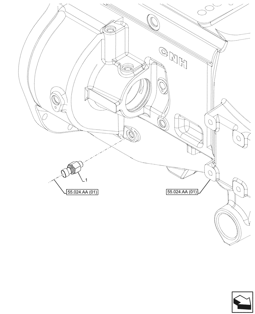 Схема запчастей Case IH PUMA 240 CVT - (55.036.AA[01]) - VAR - 337426, 336428, 337429, 337430, 337431, 337432, 332335, 391137, 758017, 758018, 759019, 758021, 758868, 758869, 758870, 759052, 759053 - HYDRAULIC, TEMPERATURE, SENSOR (55) - ELECTRICAL SYSTEM