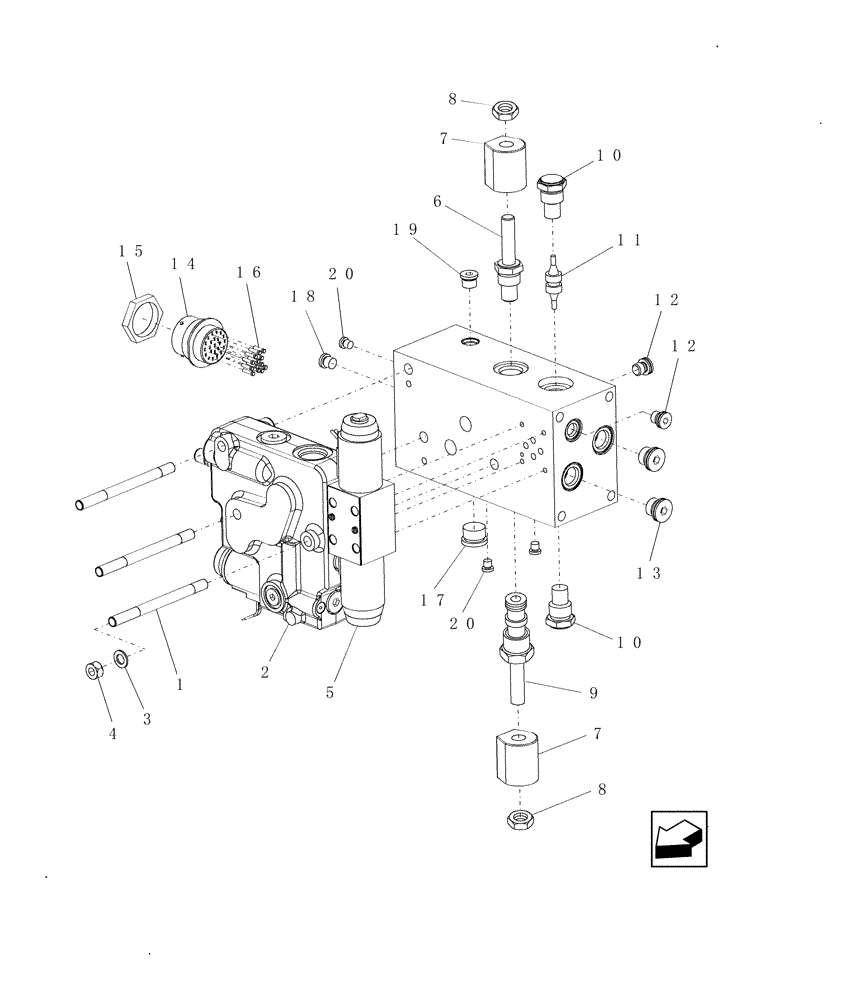 Схема запчастей Case IH 7010 - (35.204.06) - VALVE, FEEDER STACK, STANDARD - 7010/8010 (35) - HYDRAULIC SYSTEMS