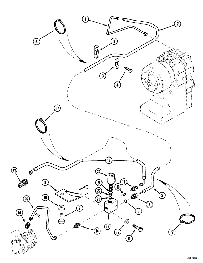 Схема запчастей Case IH 5150 - (8-120) - HYDRAULIC PIPING - FRONT P.T.O. (08) - HYDRAULICS