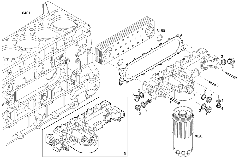 Схема запчастей Case IH F3BE0684N E906 - (3022.010) - HOUSING OIL 