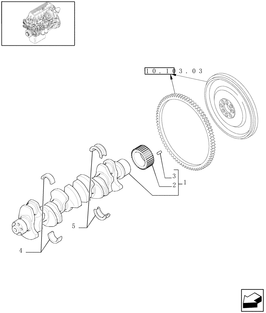 Схема запчастей Case IH 8010 - (10.103.01[01]) - CRANKSHAFT - 7010 (10) - ENGINE