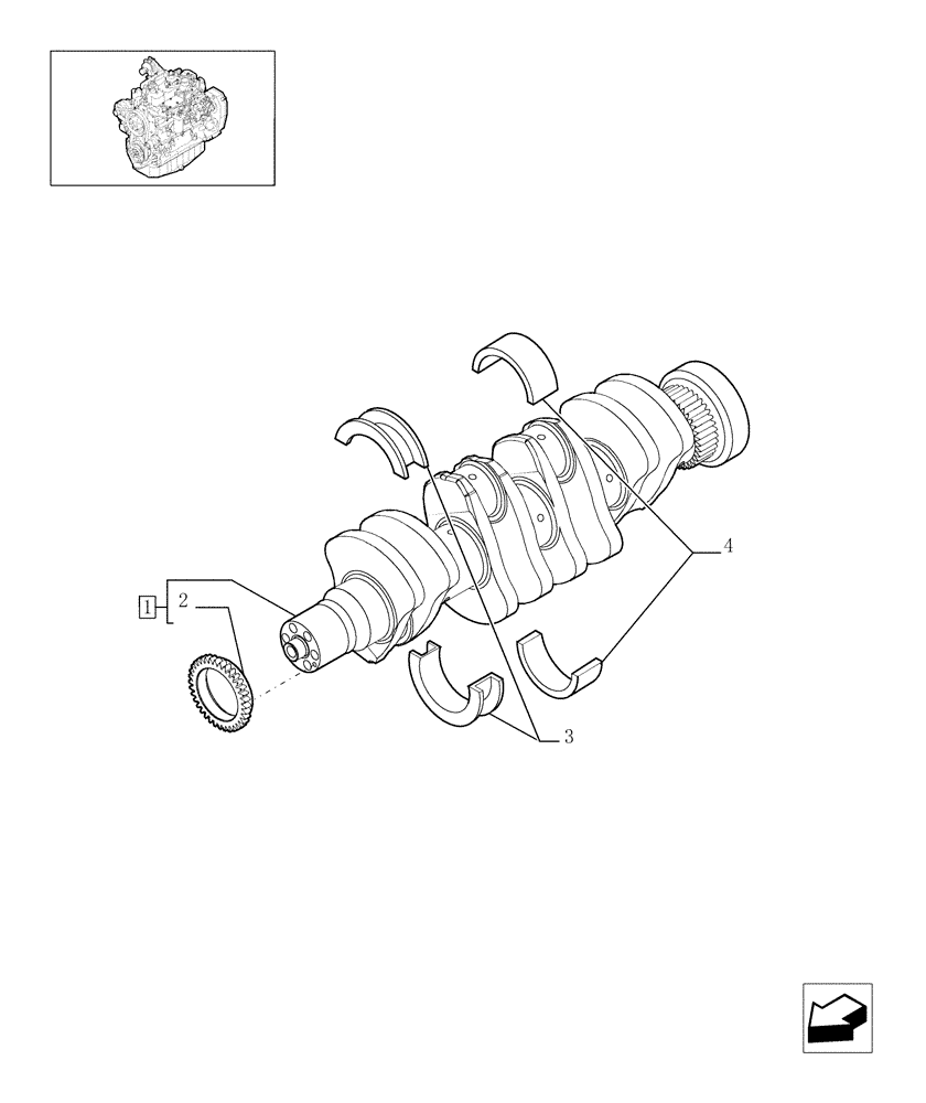 Схема запчастей Case IH F4GE9484A J602 - (0.08.0[01]) - CRANKSHAFT (504048335) 