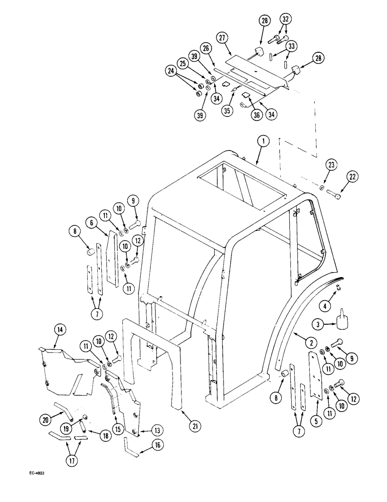 Схема запчастей Case IH 2140 - (9-022) - CAB, DE LUXE, 93 (09) - CHASSIS/ATTACHMENTS