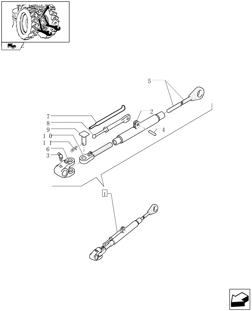 Схема запчастей Case IH PUMA 165 - (1.89.6/01A) - IMPLEMENT CARRIER WITH TELESCOPIC LINK ENDS (09) - IMPLEMENT LIFT