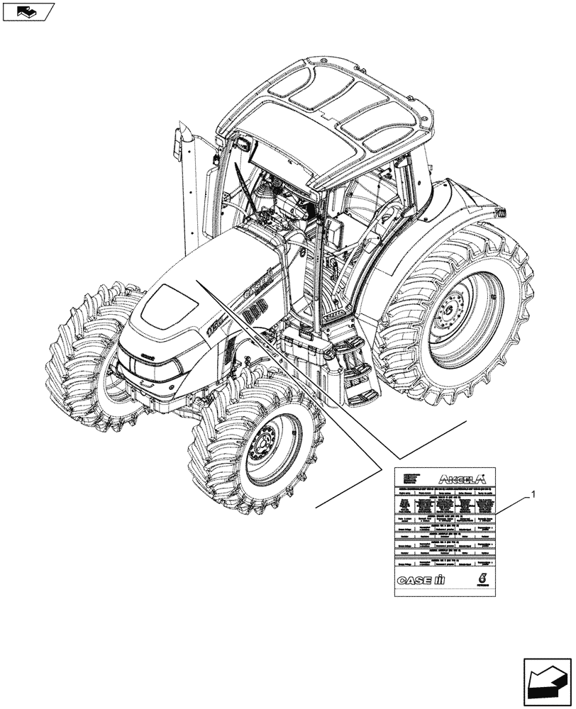 Схема запчастей Case IH FARMALL 105U - (90.108.AC[16]) - STD + VAR - 390500 - WARNING DECAL, LUBRICANT (90) - PLATFORM, CAB, BODYWORK AND DECALS