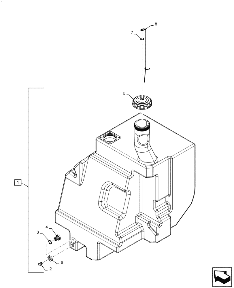 Схема запчастей Case IH TR340 - (10.216.020) - FUEL TANK (10) - ENGINE