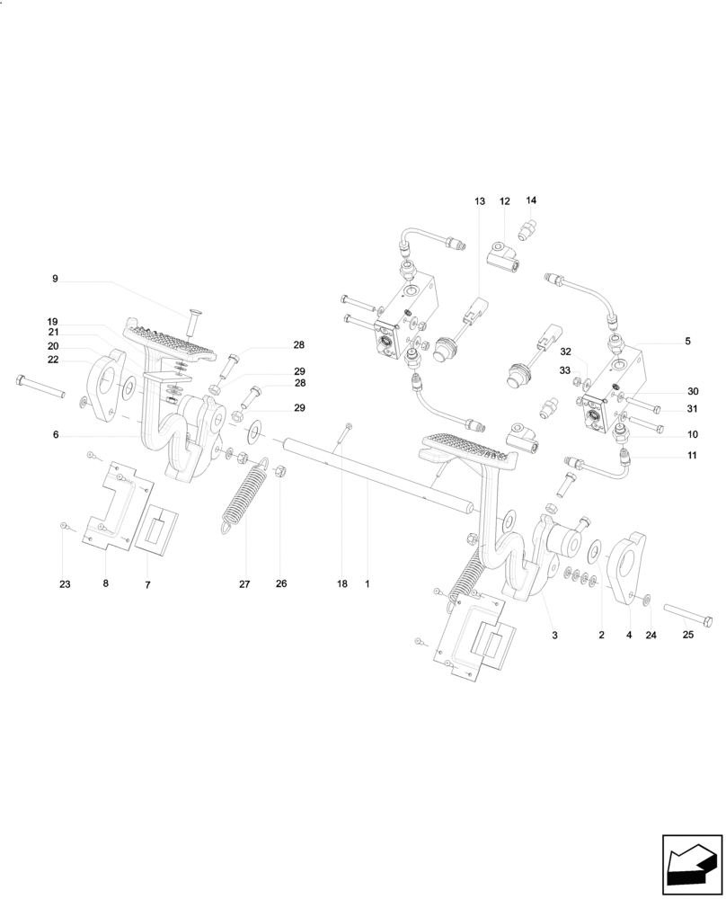 Схема запчастей Case IH A8800 - (33.202.BN[02]) - BRAKE CONTROLS (33) - BRAKES & CONTROLS