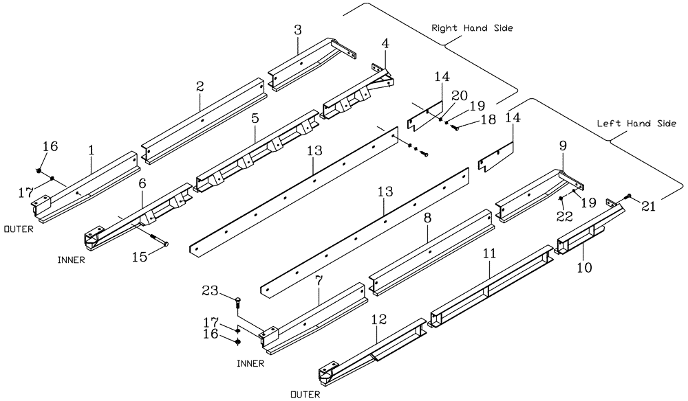 Схема запчастей Case IH 7700 - (A10[02]) - CHAIN GUIDES and GUARDS {Track Frame 7700} Mainframe & Functioning Components