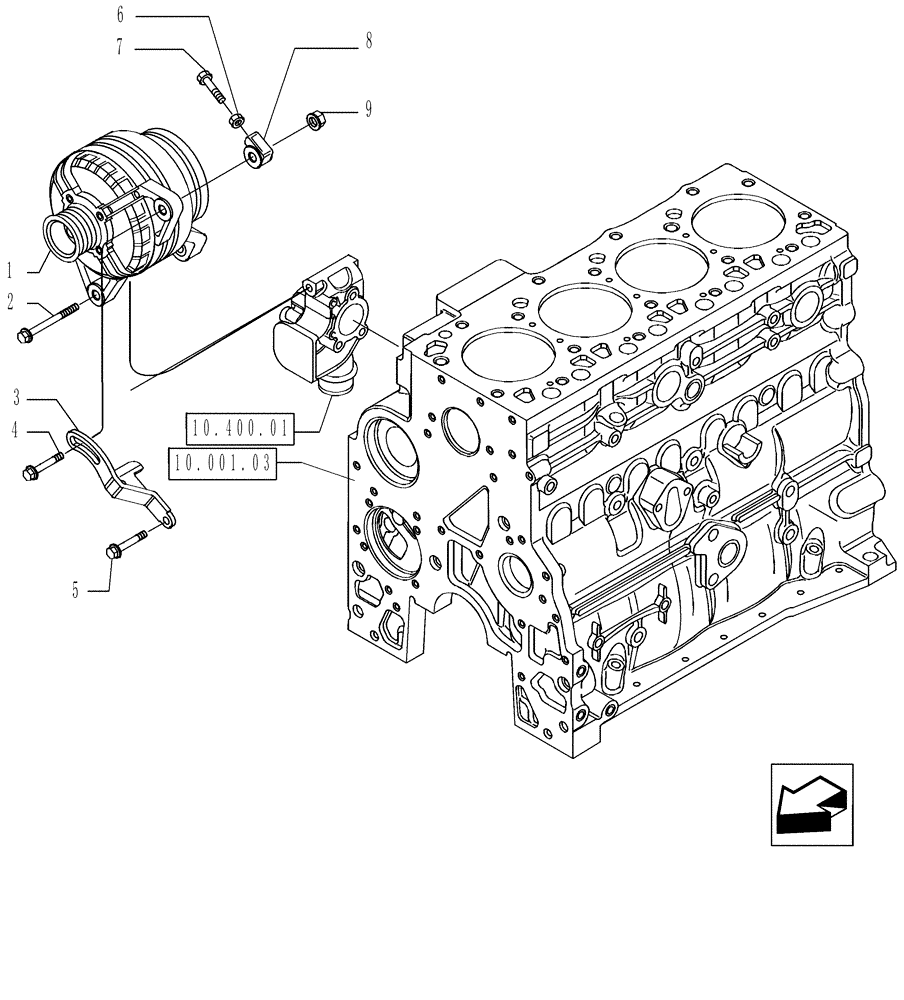 Схема запчастей Case IH P85 - (55.301.01) - ALTERNATOR MOUNTING (55) - ELECTRICAL SYSTEMS