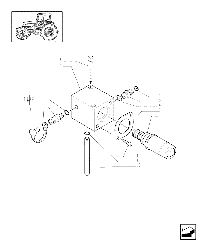 Схема запчастей Case IH MXM190 - (1.32.5/01[03]) - (VAR.571) FULL POWER SHIFT GEAR CHANGE 19X6 (40 KM/H) - SAFETY VALVE AND RELEVANT PARTS (03) - TRANSMISSION