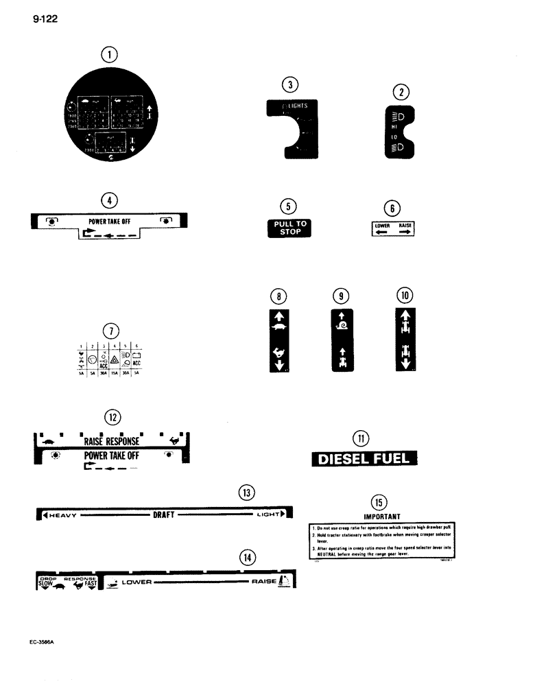 Схема запчастей Case IH 995 - (9-122) - DECALS (09) - CHASSIS/ATTACHMENTS