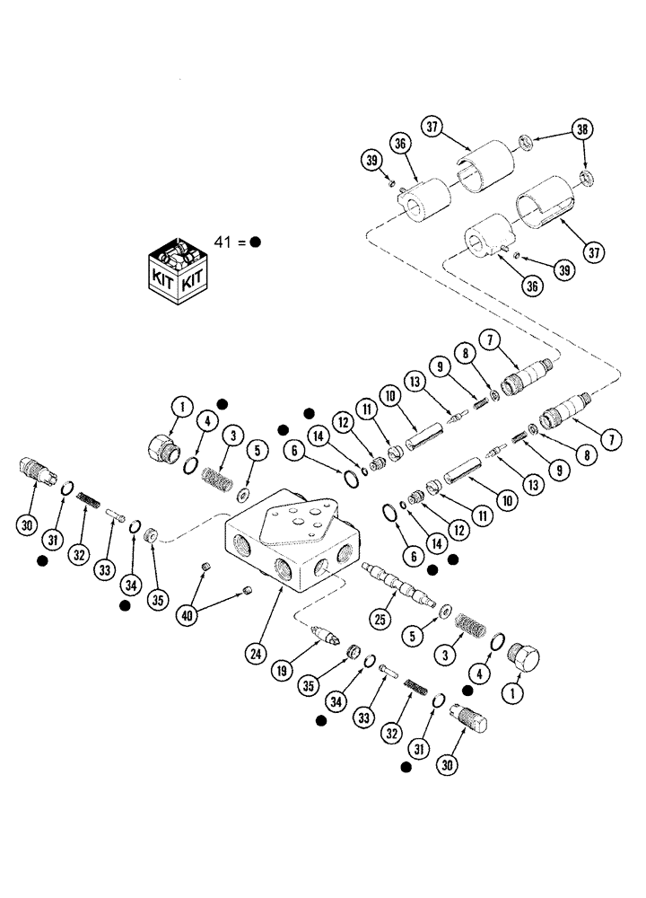 Схема запчастей Case IH 1020 - (08-12) - CONTROL VALVE ASSY - REEL FORE AND AFT ATTACHMENT - 1400 SERIES COMBINES (08) - HYDRAULICS