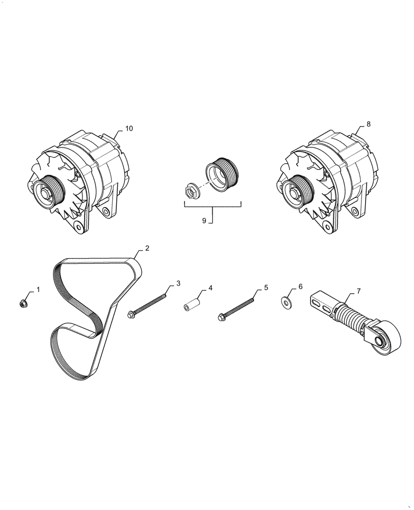 Схема запчастей Case IH FARMALL 55C - (55.301.AA) - ALTERNATOR, COMPONENTS (55) - ELECTRICAL SYSTEMS