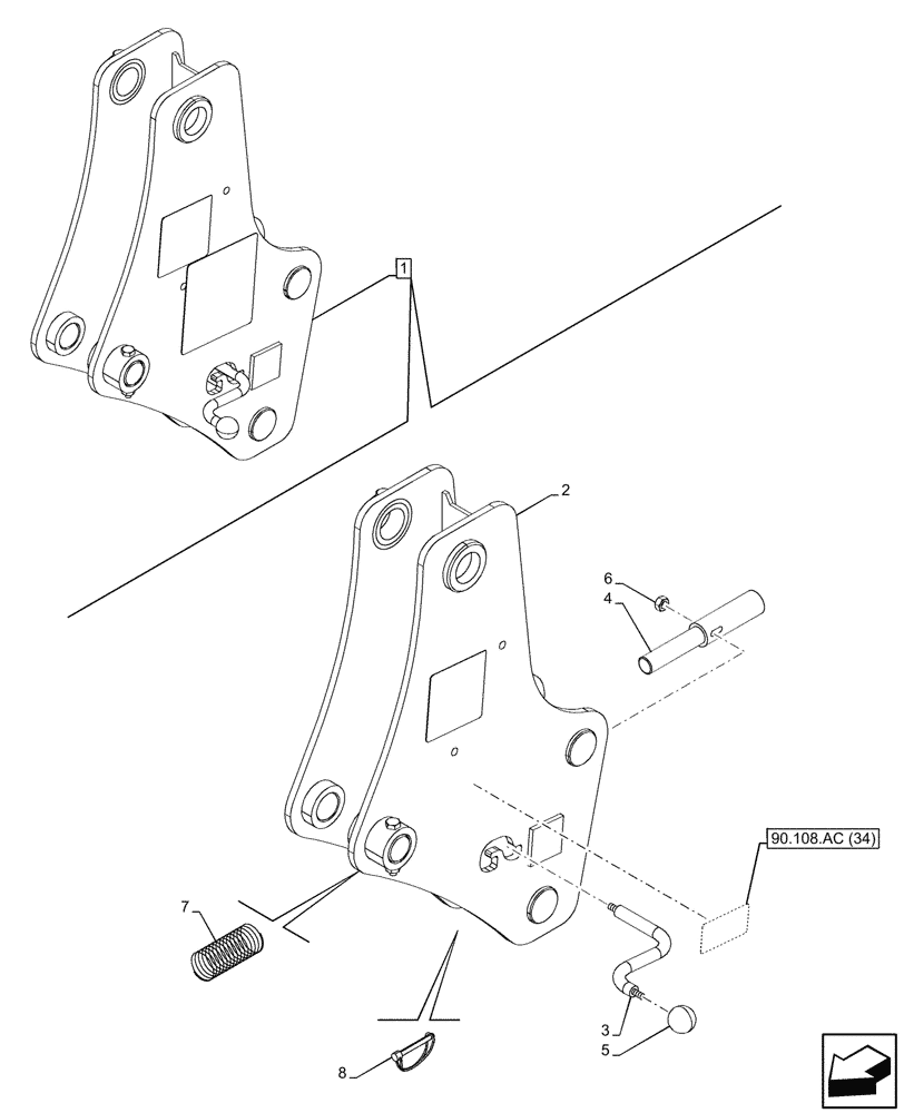 Схема запчастей Case IH FARMALL 90C - (82.100.AF[19]) - VAR - 336740, 336742 - LOADER SUPPORT, W/ DIVERTER, W/O SELF-LEVELING, COMPONENTS (82) - FRONT LOADER & BUCKET