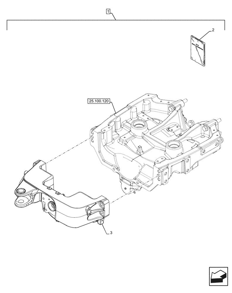 Схема запчастей Case IH FARMALL 110U - (88.100.037[05]) - DIA KIT, FRONT, 3 POINT HITCH, SUPPORT (88) - ACCESSORIES