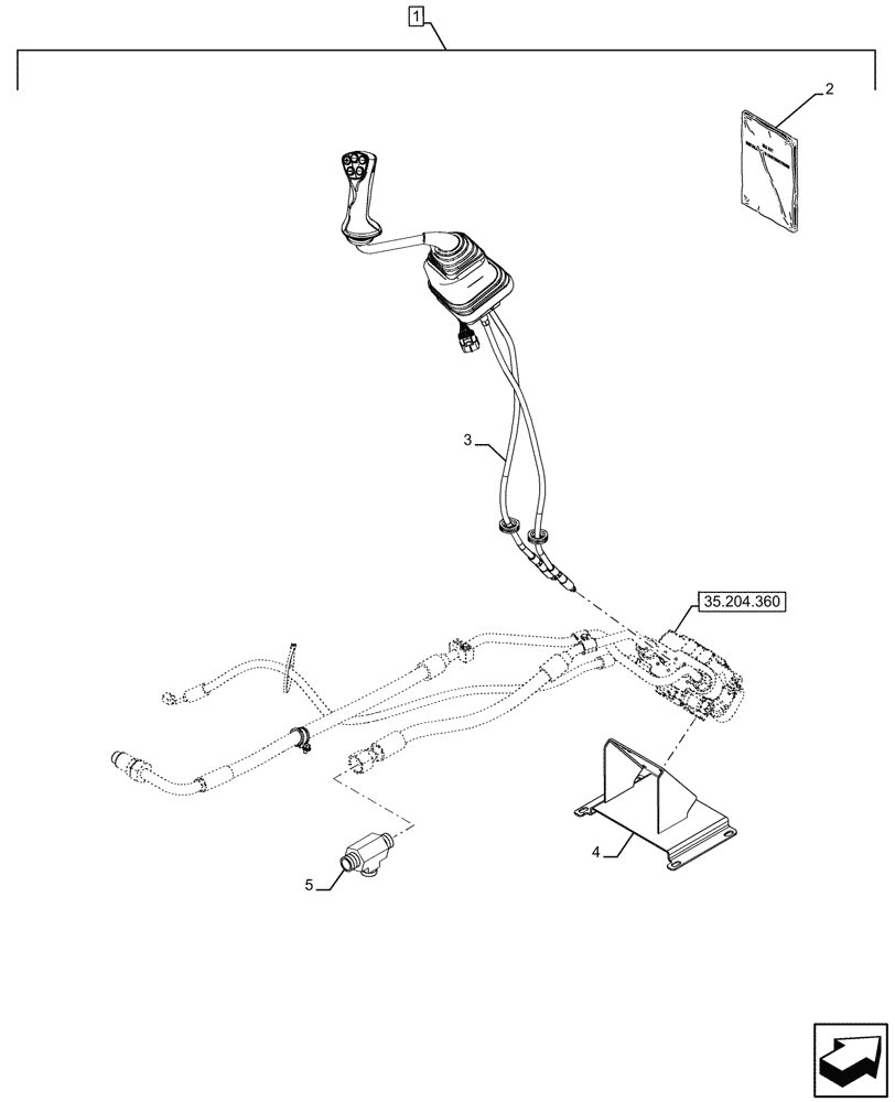 Схема запчастей Case IH FARMALL 120U - (88.100.035[01]) - DIA KIT, JOYSTICK, MID-MOUNT CONTROL VALVE (88) - ACCESSORIES
